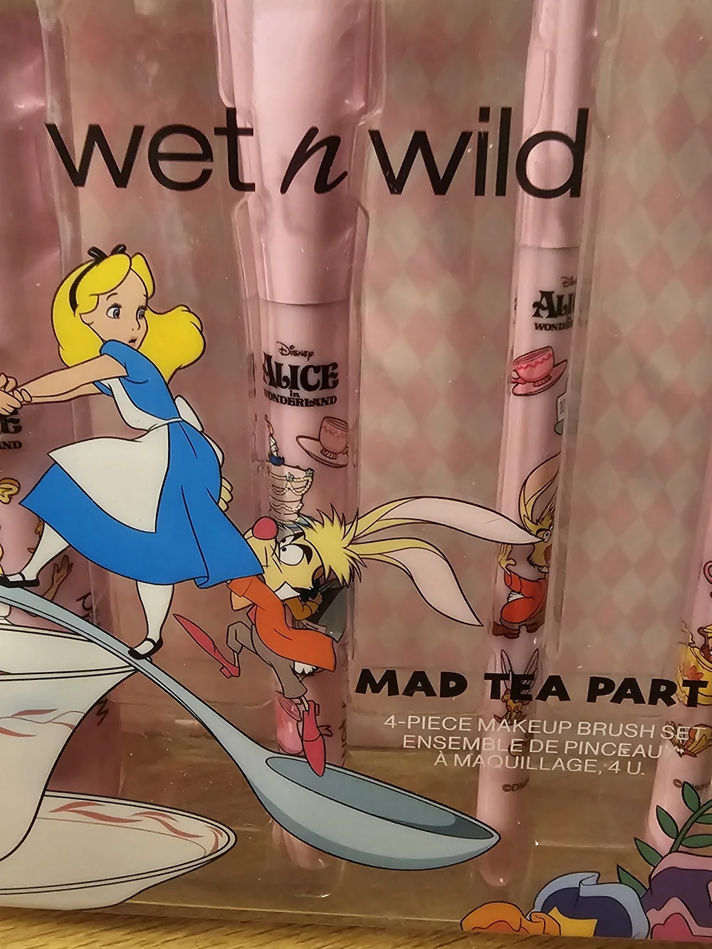Disney Pink Alice in Wonderland Makeup Brush Set with Character Handles